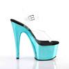 Pleaser - ADORE708 Sandale à bride à la cheville, Pole dance chaussures - Chaussures de pole dance - Noir/Bleu Product image